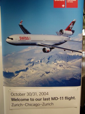 SwissのMD11最終定期便はシカゴ～チュリッヒでした。