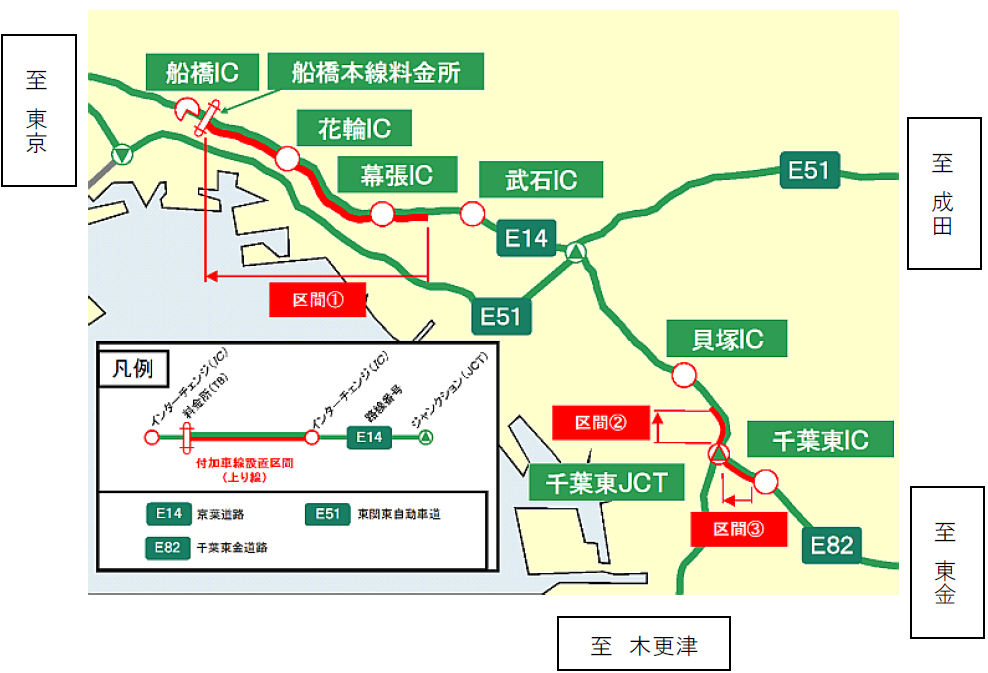 8月4日（火）に【E14】京葉道路の付加車線の運用を開始いたします